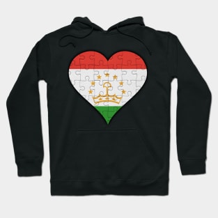 Tajikistani Jigsaw Puzzle Heart Design - Gift for Tajikistani With Tajikistan Roots Hoodie